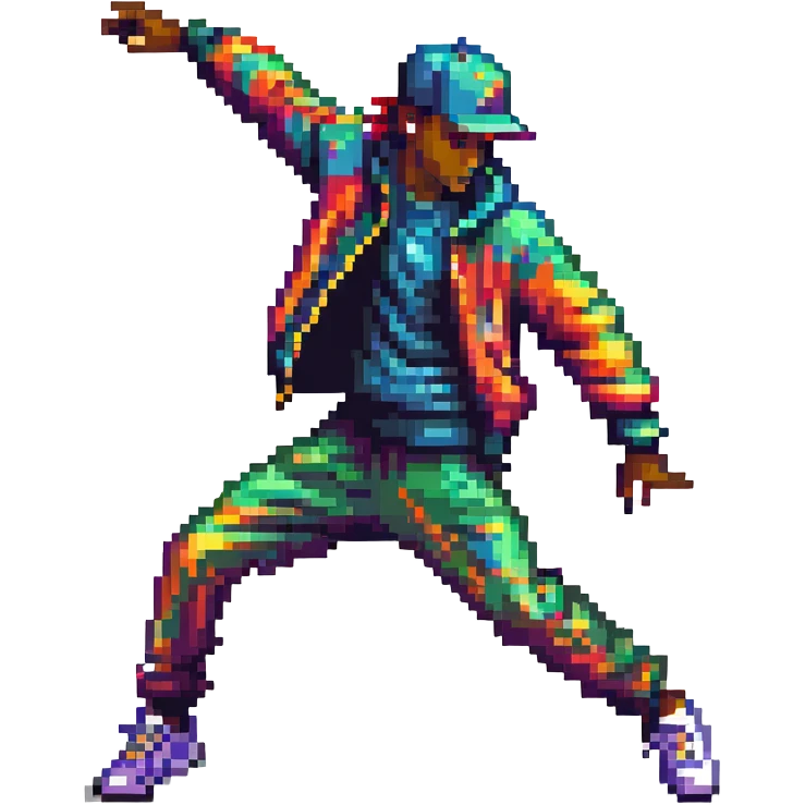 hiphop dancer in dynamic movement emoji