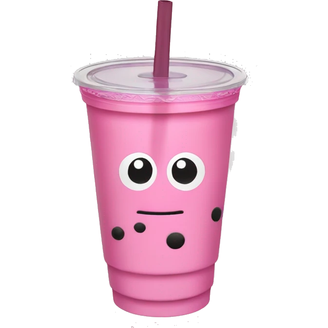 Pink boba tea plastic cup emoji