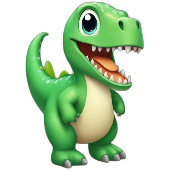 Dinosaure sur un pingouin emoji