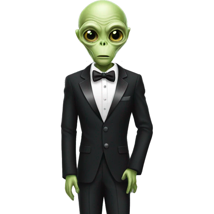 Alien wearing tuxedo  emoji