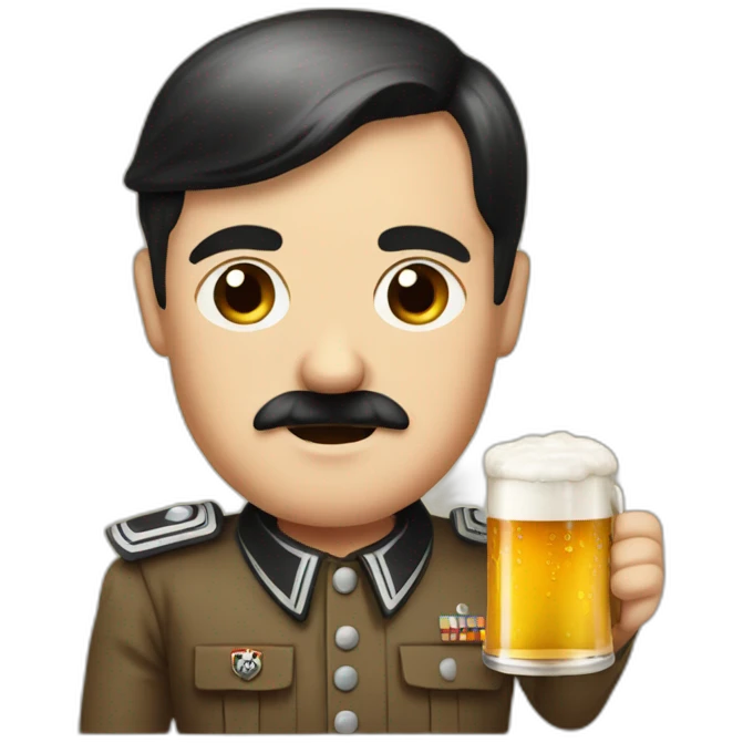 Hitler with beer emoji