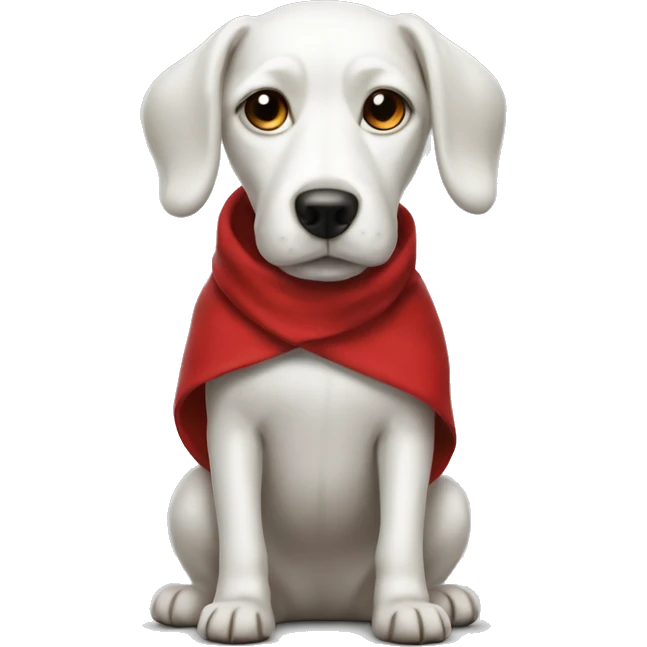 white dog red cloths emoji
