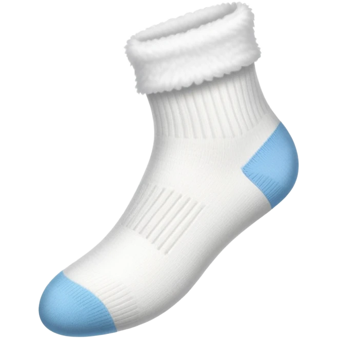 white sock turned inside out showing the insole from underneath emoji