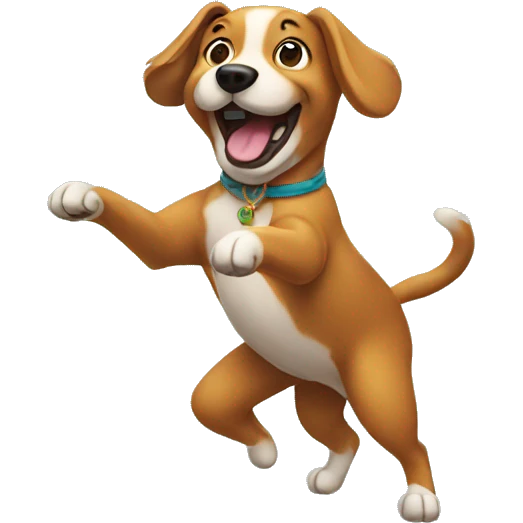 A dancing dog emoji