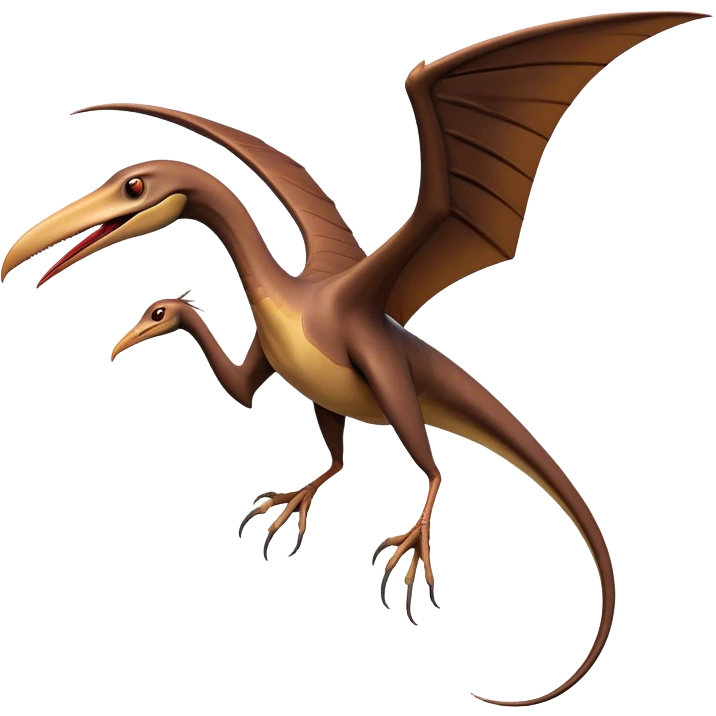 Cinematic Noble Pterodactyl Portrait Emoji, Poised and soaring, with a slender, aerodynamic body, expansive leathery wings outstretched, a long pointed beak, and keen, piercing eyes that exude aerial grace, Simplified yet sharply defined features, highly detailed, glowing with a soft, ethereal radiance, high shine, intelligent and commanding, stylized with an air of prehistoric flight mastery, focused and graceful, soft glowing outline, capturing the essence of a watchful and confident Pterodactyl that appears ready to glide out of the screen with effortless majesty! emoji