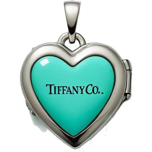 Tiffany co logo silver heart locket  emoji