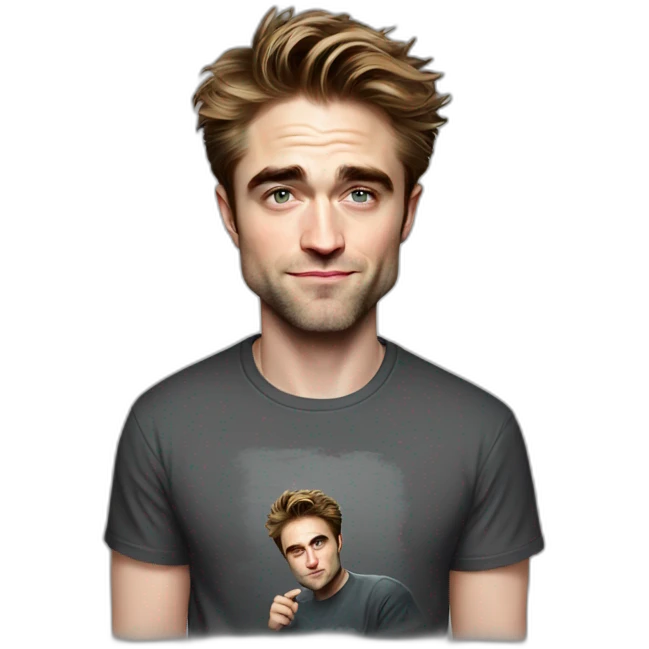 robert-pattinson cartoon wearing tee emoji