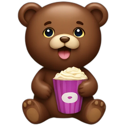 Teddy bear eating chocolate  emoji