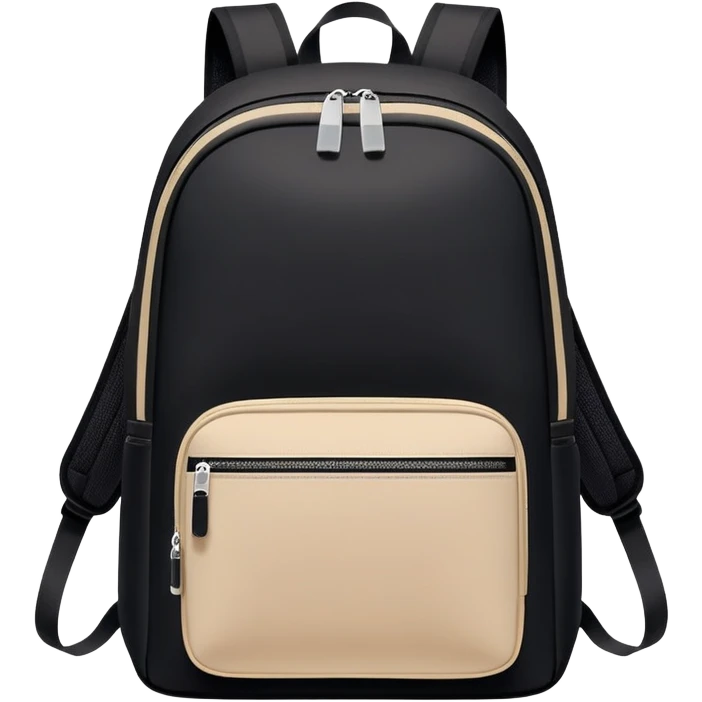 black and beige sporty backpack, minimal aesthetic, plain  emoji