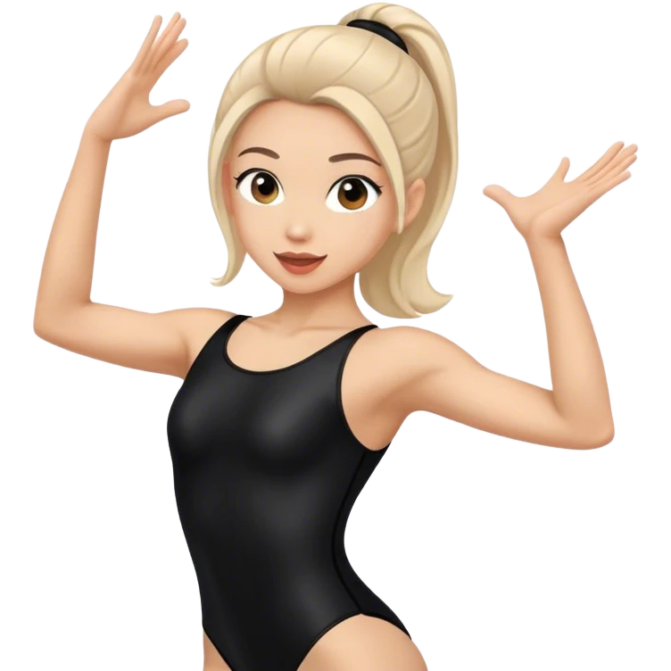 sport dancer in black leotards who talk emoji