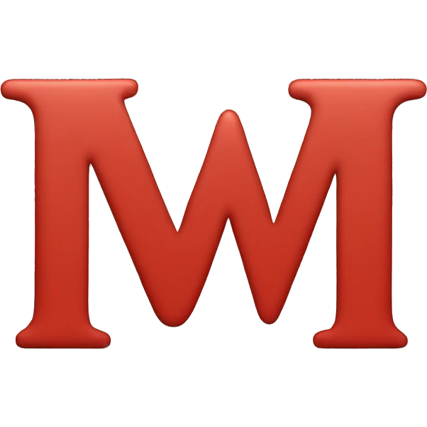 the letter W in color red  emoji