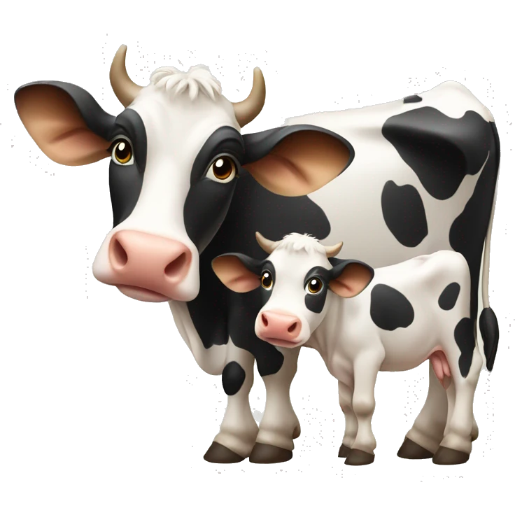 Cow with human baby emoji