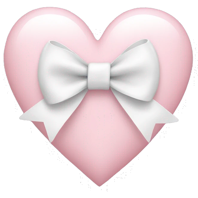 light pink heart with white bow emoji