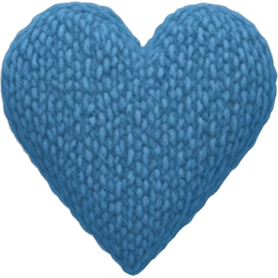 Blue knitted heart  emoji