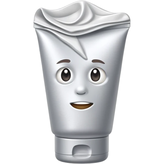 hand cream tube, empty, crumpled, very wrinkled, cap on, no face or character features, just the object emoji