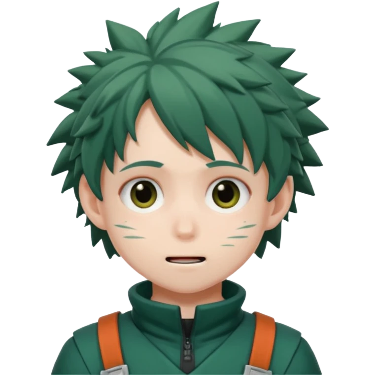 deku from my hero academia with a cute expression emoji
