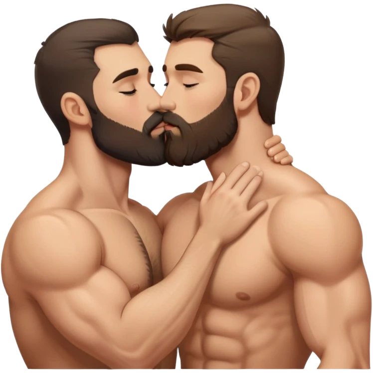 sexy-pose-very-fit-beard-brunette-caucasian-gay-men-kissing emoji