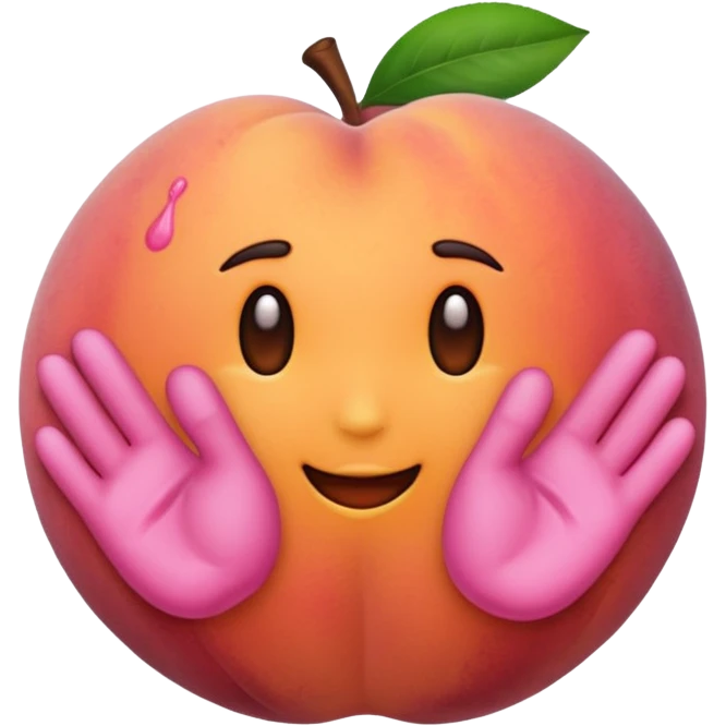 Emoji Peach with hand prints on the back  emoji