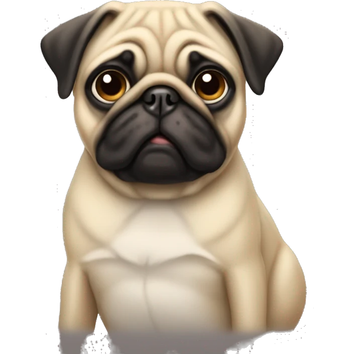Dog pug sentado  emoji