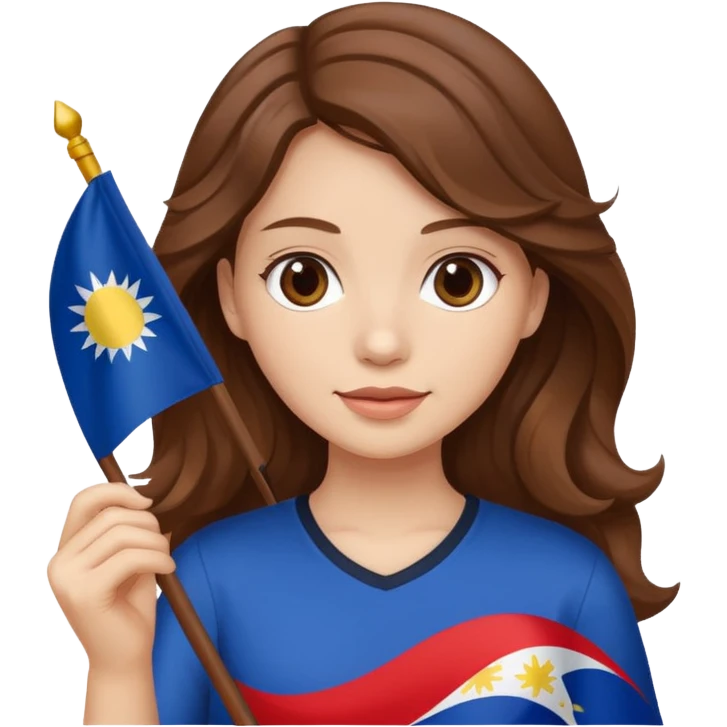 white girl wavy brown hair girl filipino flag emoji