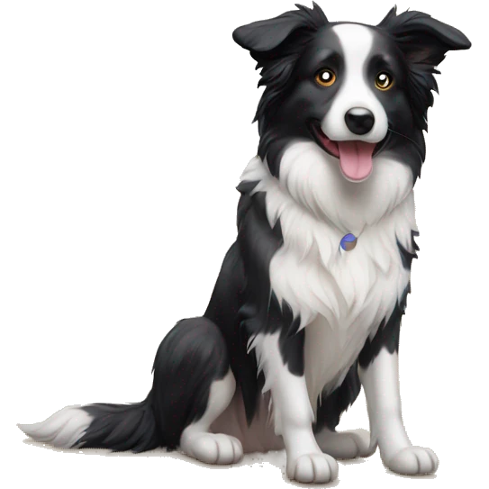 Border collie dog at the beach  emoji