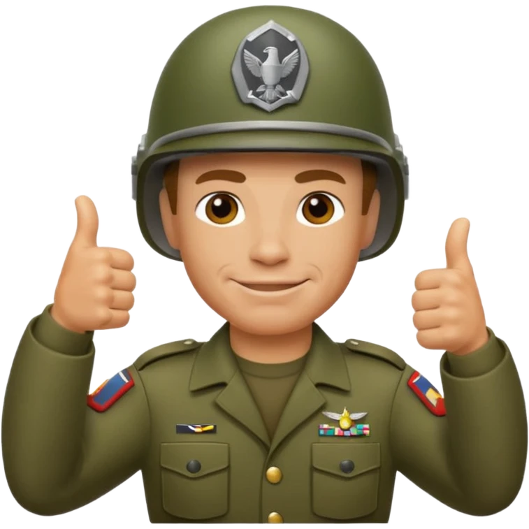 Create me emojis for commando, with helmet on head and theme from that move, including arnold. For example commando thumbs up emoji