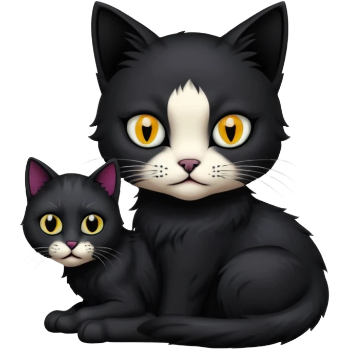 Goth cat get tattooed emoji