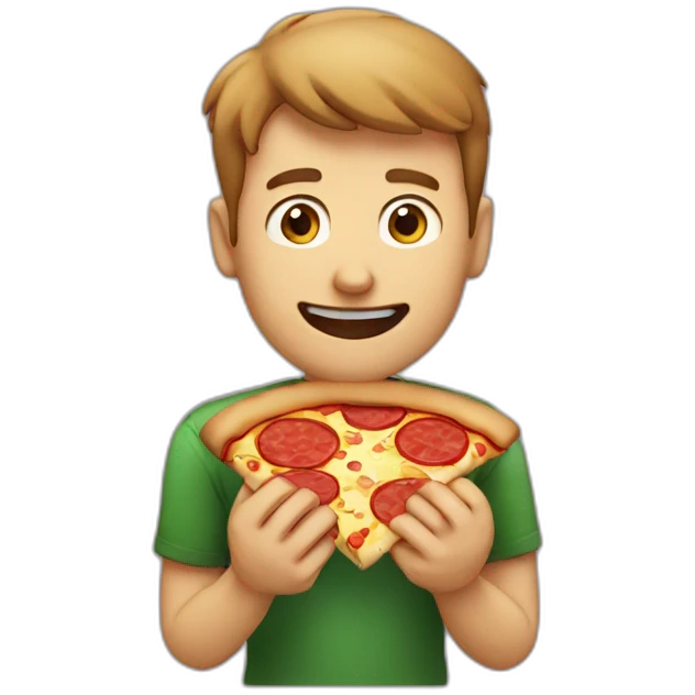 man eatting pizza emoji
