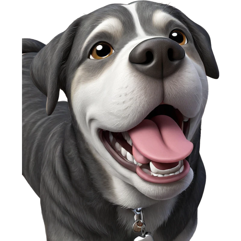 playful dog with tongue out emoji