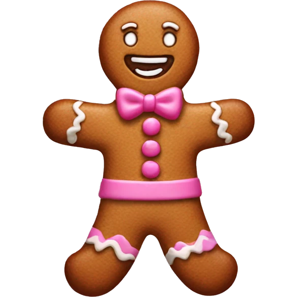 Pink gingerbread man emoji