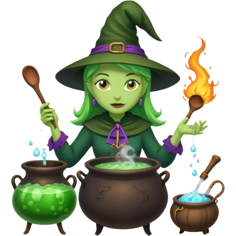 green witch cooking potion emoji
