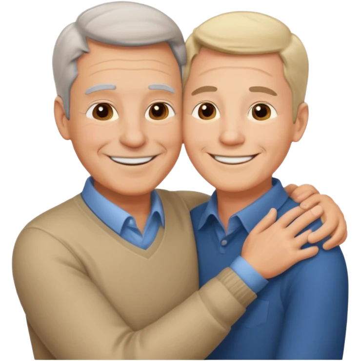 father-in-law and son-in-law hugging emoji