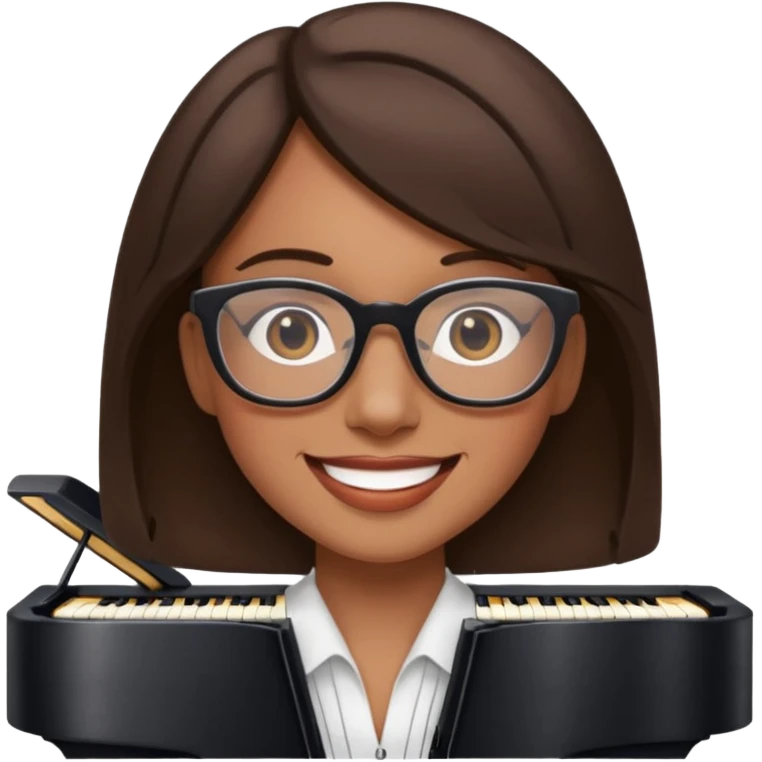 Brunette  and glassespianists emoji