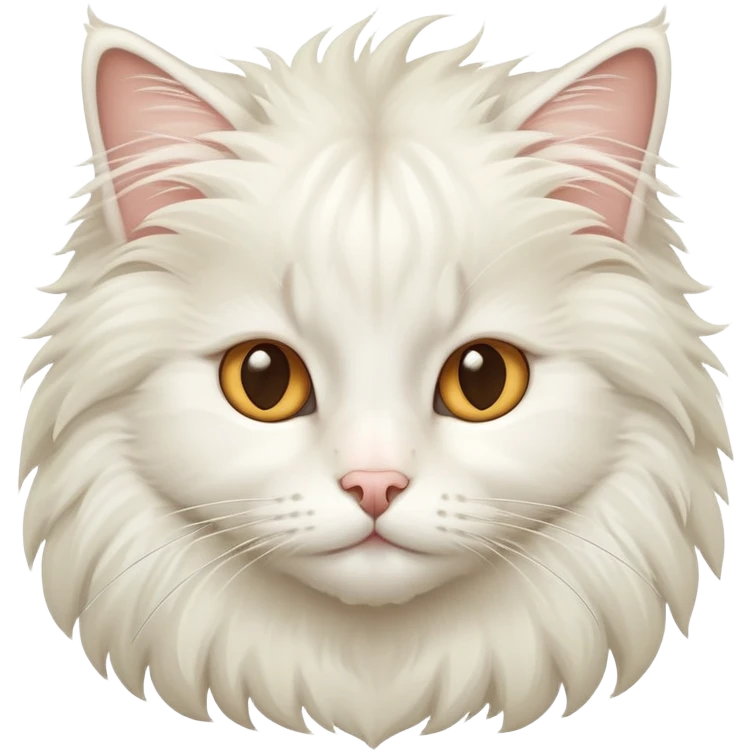 Cute white norwegian forest cat with a fluffy mane emoji