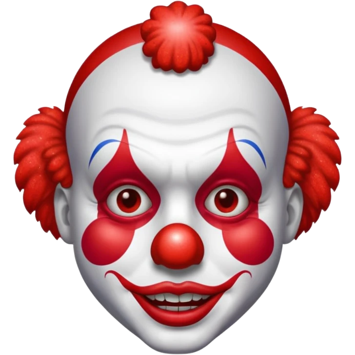 red glitter clown with the retarded facial expression emoji