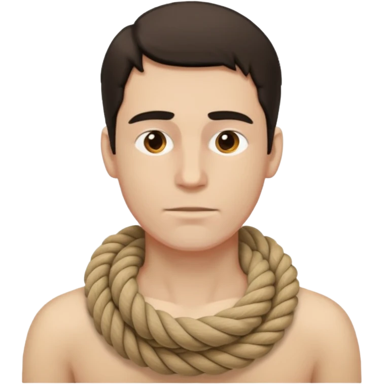 A man hung by his neck with a rope emoji