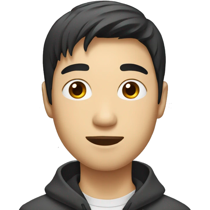 Asian dude with black hair emoji