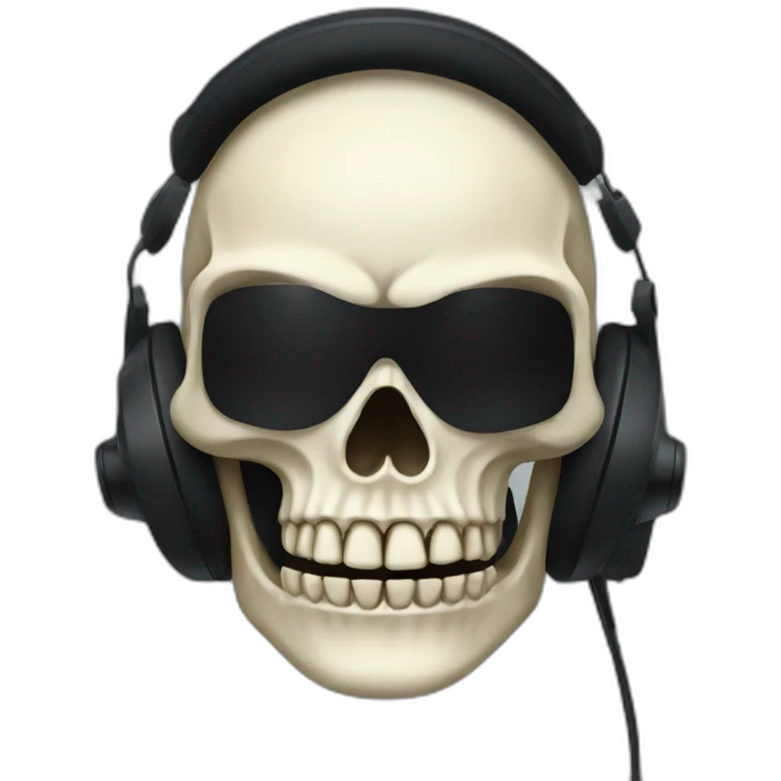 Military Skeleton mask with a long black mask underneath it and headset with a microphone emoji