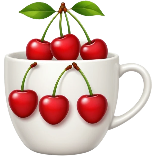 5pcs Fruit Cherry red on a cup emoji