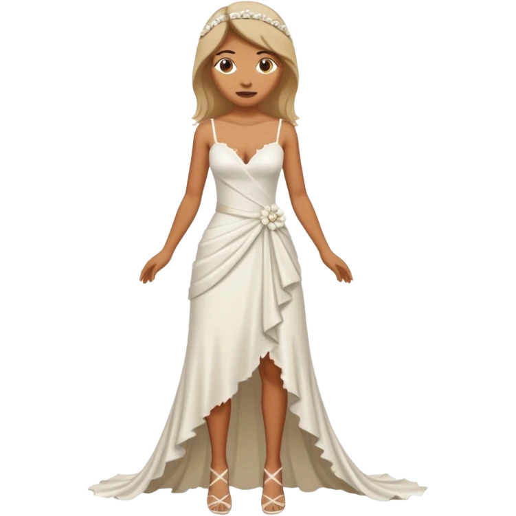 woman ripped wedding dress standing on foot emoji