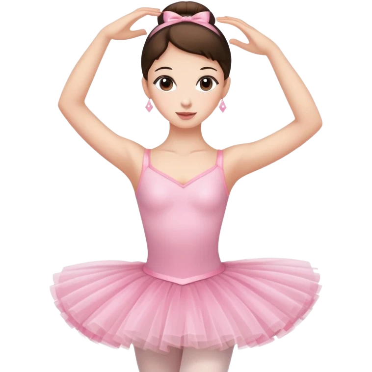 Ballerina brunette wearing a pink tutu emoji