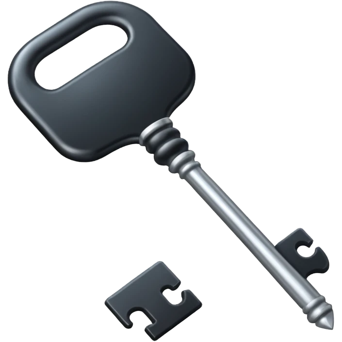 iOS emoji, minimal dark key, flat, fantasy item emoji