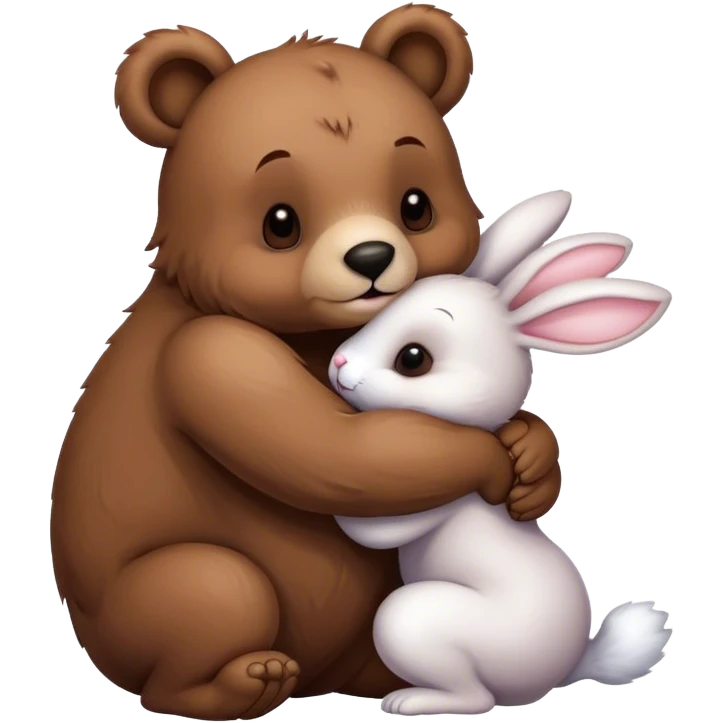 A bear kissing a bunny emoji