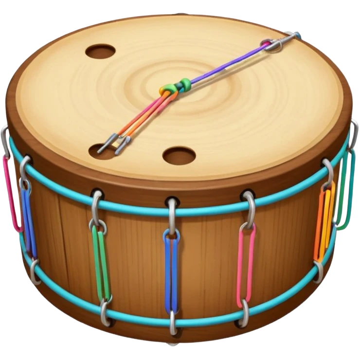 Tamborine with colorful strings attached  emoji