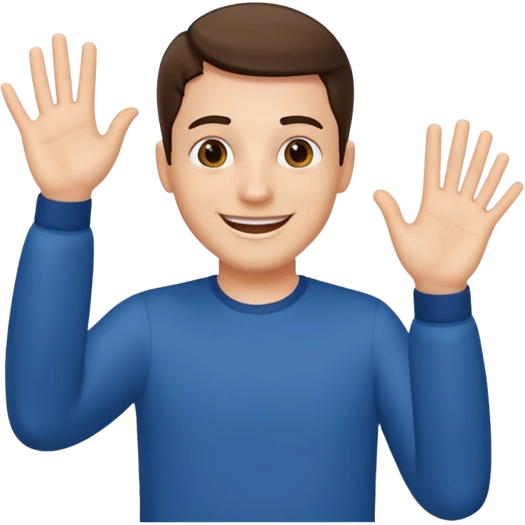 A man waving both his hands towards himself emoji
