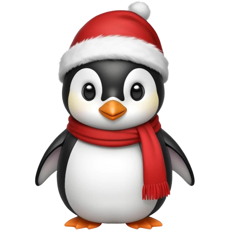 A penguin that wears christmas clothing emoji