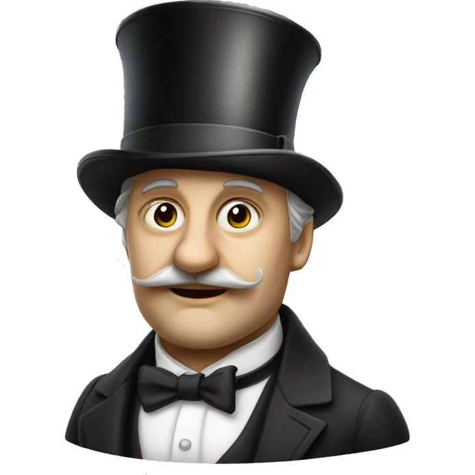 Photorealistic serious British gentleman in a monocle and a top hat emoji