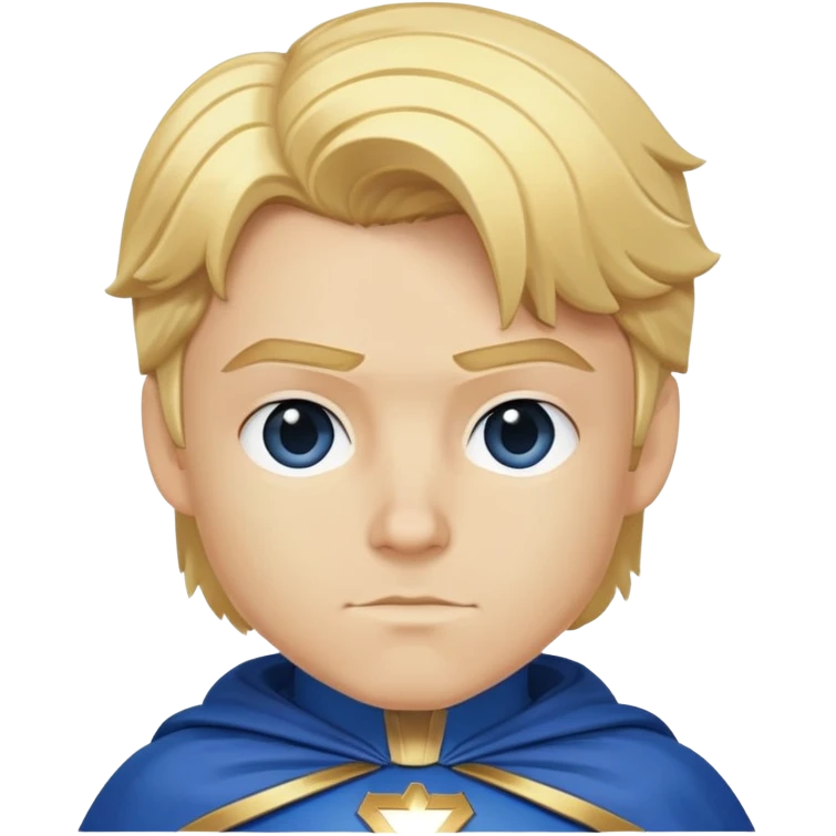 Marvel superhero Sentry with blonde hair in blue and gold costume with cape emoji