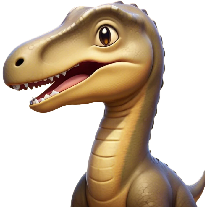 Cinematic Cute Yawning Brachiosaurus Portrait Emoji, Head tilted slightly with a dramatic, wide-open yawn, showcasing a gently drooping long neck and a small head with sleepy, half-closed eyes, set against a massive, textured body in warm earth tones, Simplified yet irresistibly adorable features, highly detailed, glowing with a soft, cozy golden glow, high shine, relaxed yet expressive, stylized with a dash of whimsical ancient charm, soft glowing outline, capturing the essence of a drowsy yet affectionate Brachiosaurus that appears ready to stretch and yawn its way out of the screen! emoji