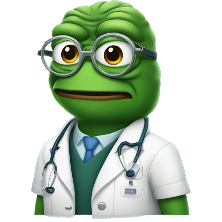 Pepe wearing doctor clothes emoji